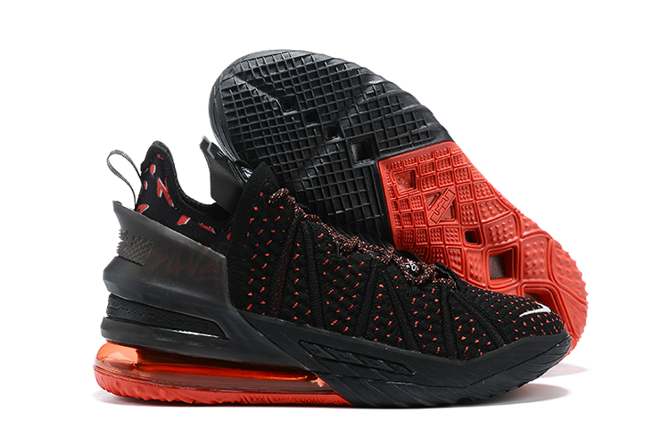 2020 Nike Lebron James 18 Black Red Basketball Shoes - Click Image to Close